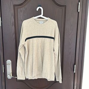 Calvin Klein Jeans Crewneck Sweatshirt XL Beige Stripe Cotton Pullover